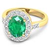Image 2 : 14KT Yellow Gold 2.03ct Zambian Emerald and Diamond Ring