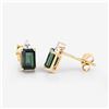 Image 2 : 14KT Yellow Gold 1.25ctw Green Tourmaline and White Diamond Earrings