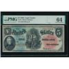 Image 1 : 1869 $5 Legal Tender Note PMG 64