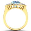 Image 4 : 14KT Yellow Gold 2.3ctw Aquamarine and Diamond Ring
