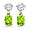 Image 1 : 14KT White Gold 1.26ctw Peridot Topaz and Diamond Earrings