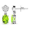 Image 4 : 14KT White Gold 1.26ctw Peridot Topaz and Diamond Earrings