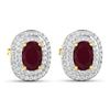 Image 3 : 14KT Yellow Gold 1.7ctw Ruby and Diamond Earrings