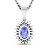 Image 3 : 14KT White Gold 1.15ctw Tanzanite and Diamond Pendant