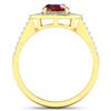 Image 4 : 14KT Yellow Gold 1.5ctw Ruby and Diamond Ring