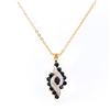 Image 1 : Plated 18KT Yellow Gold 1.50ctw Black Sapphire and Diamond Pendant with Chain