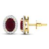 Image 4 : 14KT Yellow Gold 1.7ctw Ruby and Diamond Earrings