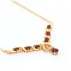 Image 2 : Plated 18KT Yellow Gold 3.50ctw Garnet and White Topaz Pendant with Chain