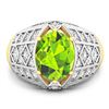 Image 3 : 14KT Yellow Gold 2.3ctw Peridot and Diamond Ring