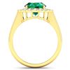 Image 4 : 14KT Yellow Gold 2.03ctw Zambian Emerald and Diamond Ring