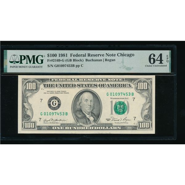 1981 $100 Chicago FRN PMG 64EPQ