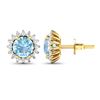 Image 4 : 14KT Yellow Gold 1.3ctw Aquamarine and Diamond Earrings