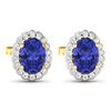 Image 3 : 14KT Yellow Gold 1.24ctw Tanzanite and Diamond Earrings