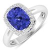 Image 1 : 14KT White Gold 2.02ctw Tanzanite and Diamond Ring
