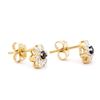 Image 2 : Plated 18KT Yellow Gold 0.32cts Sapphires and Diamond Earrings