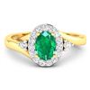 Image 3 : 14KT Yellow Gold 0.56ctw Zambian Emerald and Diamond Ring