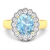Image 3 : 14KT Yellow Gold 1.9ctw Aquamarine and Diamond Ring
