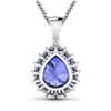 Image 3 : 14KT White Gold 3.25ctw Tanzanite and Diamond Pendant
