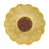 Image 2 : 18K Gold & Platinum Ruby & Diamond Hammered Textured LARGE Flower Pendant Brooch