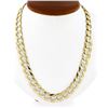 Image 1 : Mens Heavy 14k Gold 27.5" Long Diamond Cut Cuban Curb 12.3mm Link Chain Necklace