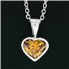 Image 7 : 14k White Gold GIA 0.70 ctw Fancy Deep Brown Orange Heart Natural Diamond Pendan