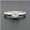 Image 2 : Vintage 14k White Gold 0.32 ctw Illusion Prong Diamond Solitaire Engagement Ring