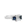 Image 2 : 1.69 ct. GIA Blue Sapphire and Diamond Wedding Engagement Ring - 14KT White Gold