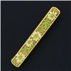 Image 4 : Antique Krementz 14K Gold Floral White & Green Enamel Petite Bar Pin Brooch