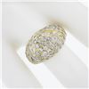 Image 2 : 14k Yellow Gold 2 ctw Pave Round Brilliant Diamond Wide Domed Cocktail Band Ring