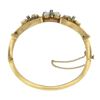 Image 9 : Vintage Retro 14K Yellow Gold Diamond Opal Open Butterfly Flower Bangle Bracelet