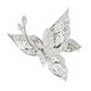 Image 1 : 18K White Gold 1.6 ctw Diamond En Tremblant Detailed Mil grain Butterfly Brooch