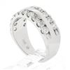 Image 9 : 14k White Gold 1.20 ctw Dual Row Round Diamond w/ Polished Center Wide Band Ring
