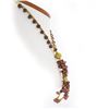 Image 2 : 14k Yellow Gold 16.5" Briolette Cut Tear Drop Garnet & Hammered Bead Necklace