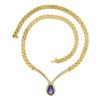 Image 7 : 14k Gold 4.17 ctw Pear Amethyst & Diamond Chevron "V" Panther Link Chain Necklac