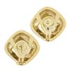 Image 2 : 14k Yellow Gold 4.14 ctw Channel Set Diamond Covered Cushion Shape Button Earrin