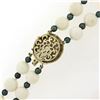 Image 6 : Vintage 14k Gold Clasp Dual Strand Angel Skin Coral & Gray Pearl Bead Necklace