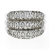 Image 4 : Vintage .900 Platinum 1.30 ctw Pave Diamond Wide Domed Triple Stacked Band Ring