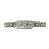Image 4 : Antique Art Deco 10k Gold 6.5" Diamond & Kite Emerald Filigree Link Bracelet