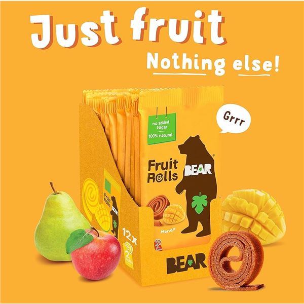 NEW 2 X 12 X 20G BEAR MANGO FRUIT ROLLS