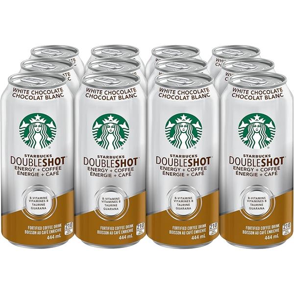 NEW 12 X 444ML STARBUCKS DOUBLE SHOT WHITE CHOC