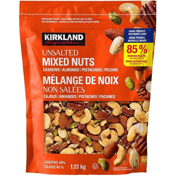 NEW 1.13KG KIRKLAND UNSALTED MIXED NUTS