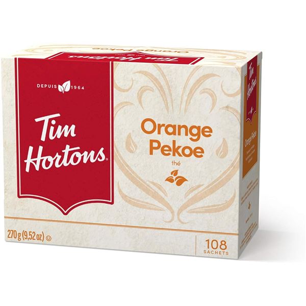 NEW TIM HORTONS ORANGE PEKOE 108 TEA BAGS