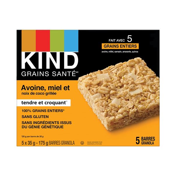 NEW 6 X 312G KIND OATS & HONEY TOASTED COCONUT BAR