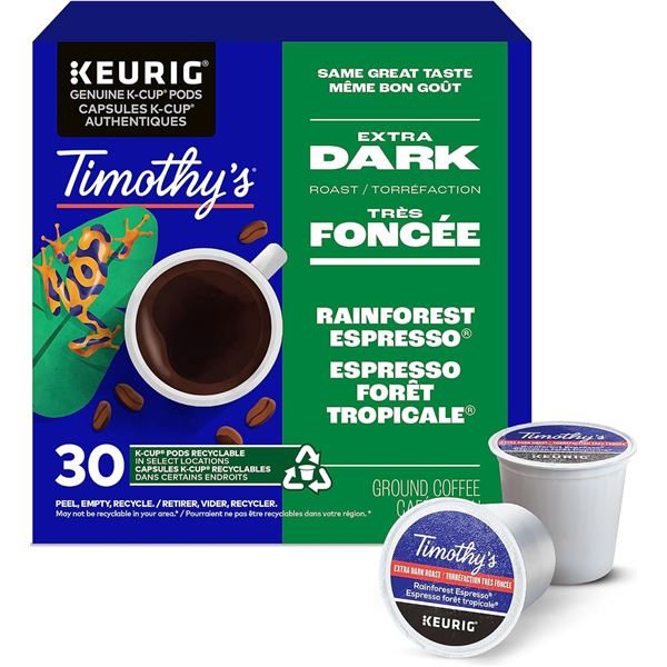 NEW TIMOTHY'S EXTRA DARK ROAST RAINFOREST ESPRESSO