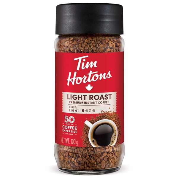 NEW TIM HORTONS LIGHT ROAST INSTANT COFFEE 100G