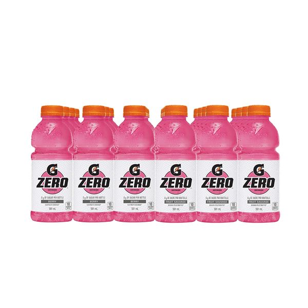 NEW CASE OF 24 GATORADE ZERO BERRY ELECTROLYTE