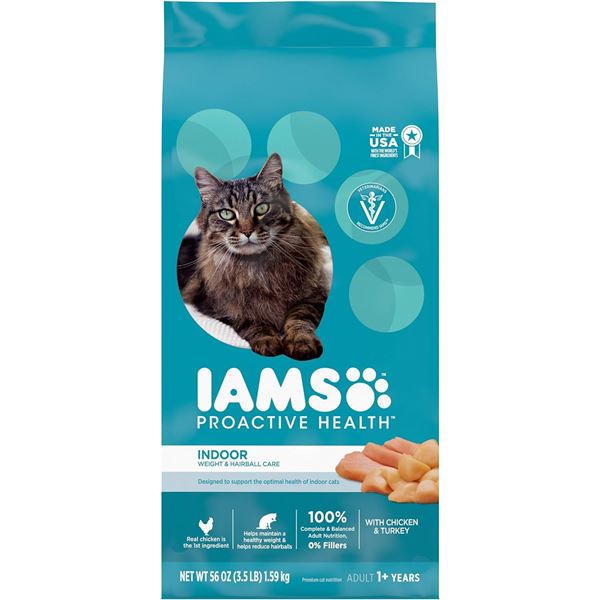 NEW IAMS PROACTIVE HEALTH INDOOR WEIGHT & HAIRBALL