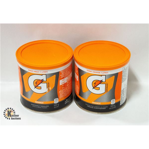 NEW 2 X 560G GATORADE ORANGE DRINK POWDER