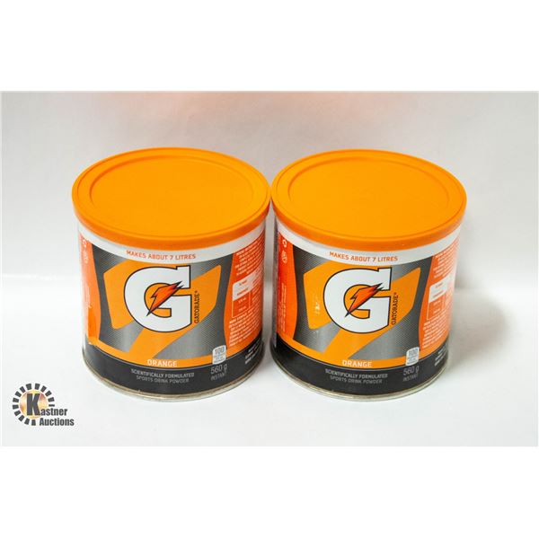 NEW 2 X 560G GATORADE ORANGE DRINK POWDER