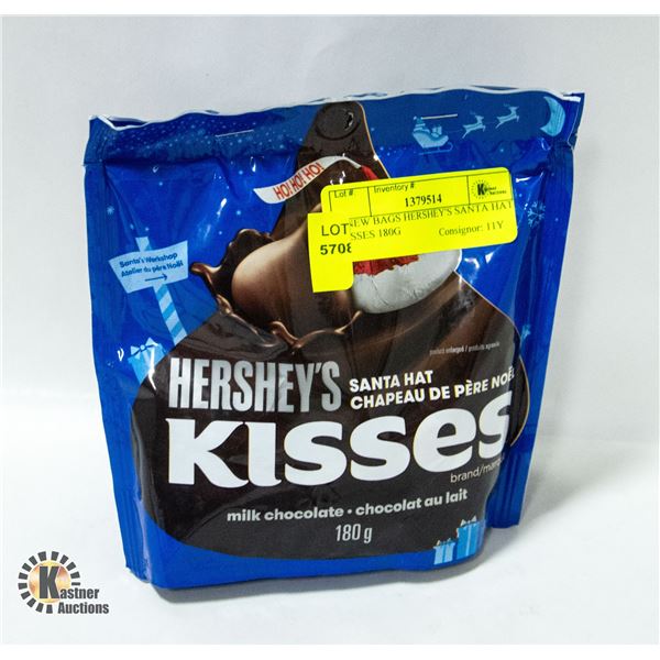 2 NEW BAGS HERSHEY'S SANTA HAT KISSES 180G